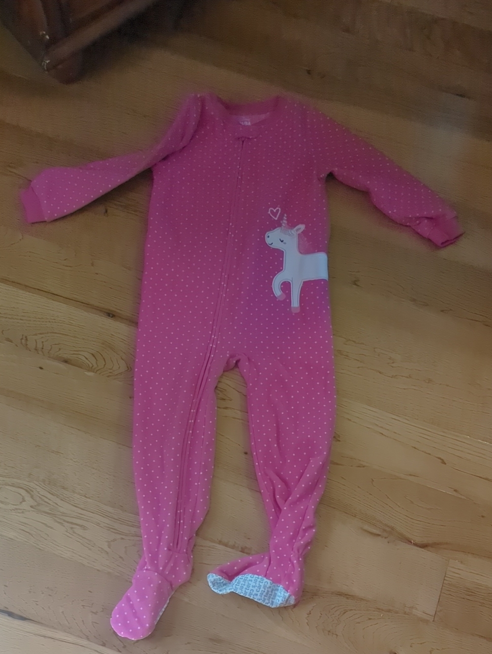 Carter's Pink Unicorn Footed One-Piece Pajamas
